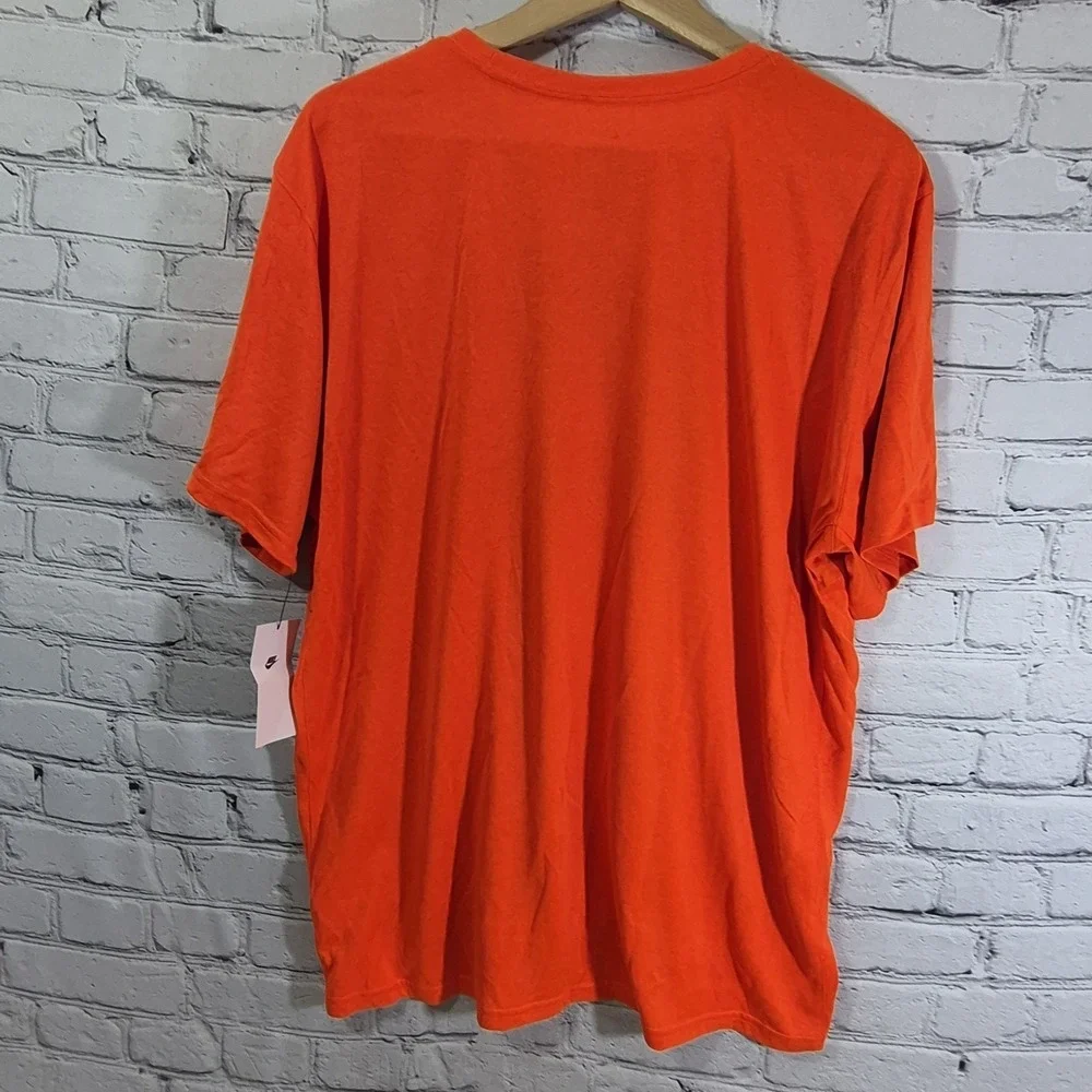 Nike Dri-Fit Just Do It T-Shirt Mens Size 2XL Brilliant Orange Black Letter New